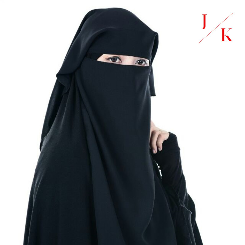 Double Layered Black Abaya Niqab